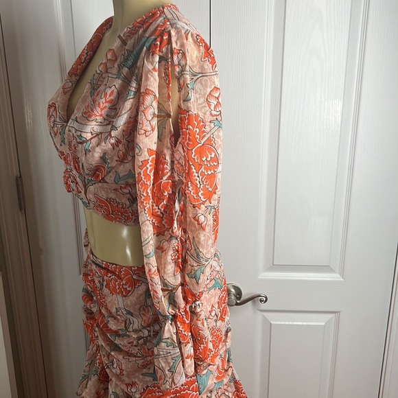 Rose velvet dress, size L, floral print - Picture 5 of 5